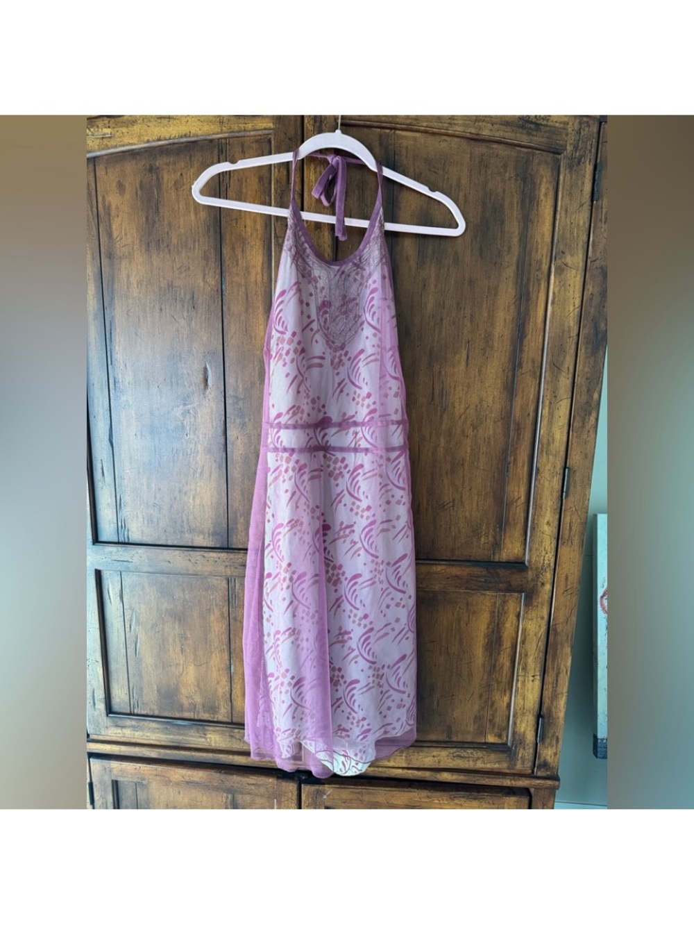 Deadstock Free People | Purple Mesh Midi Dress Halter Neck | 10
